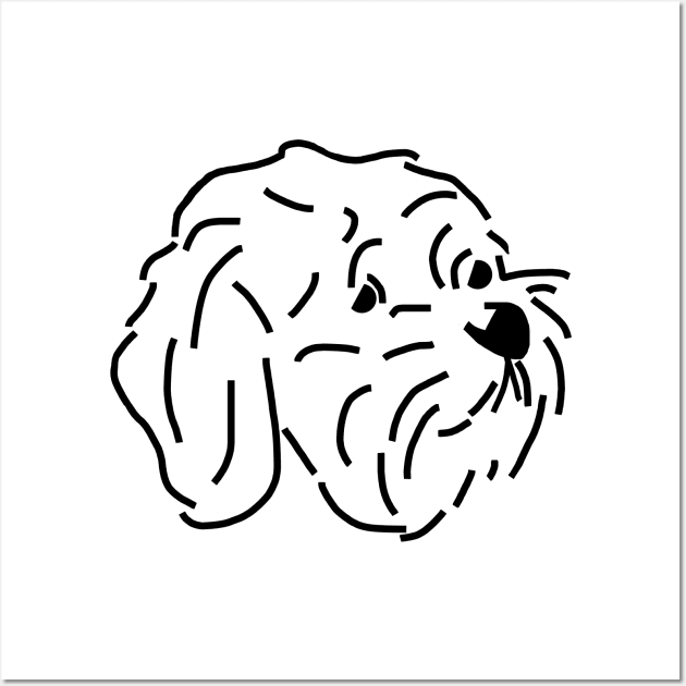 Bichon Frise Mix Dog Cartoon Portrait Wall Art by ellenhenryart